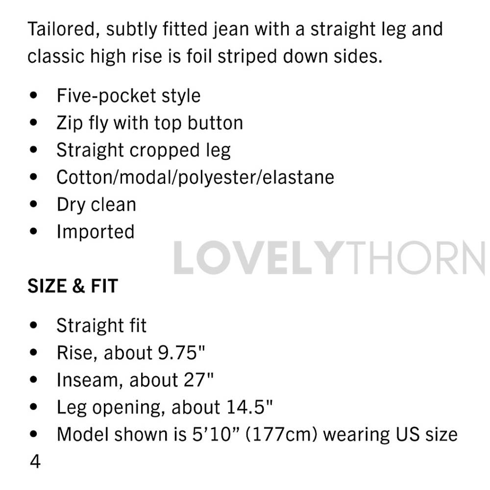 FRAME // le high straight leg foil tuxedo stripe crop grey jeans - Picture 13 of 16